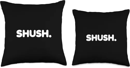 Vista 3 de Funny Reading Library Book Stores Shushing Designs Funny Shush Silence Hush Be Quiet Please Librarian Warning - Almohada de advertencia, 16 x 16