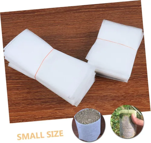 Vista 9 de 200pcs Non-Woven Fabric Grow Bags for Seedlings, Biodegradable Thickened Plant Nursery Containers 9x12cm, Garden Fabric Planters Suitable for Raised