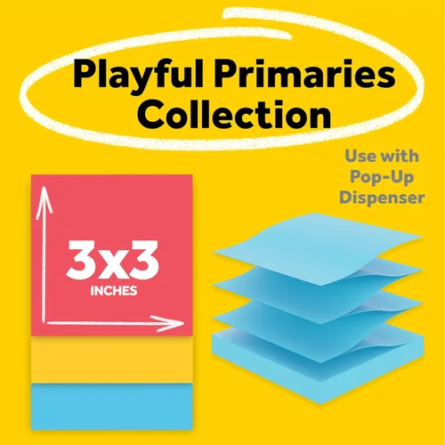 Vista 2 de Post-it Dispensador de notas emergentes súper adhesivas, 6 blocs de notas adhesivas, 3 x 3 pulgadas, 2 veces más poder de adherencia, suministros