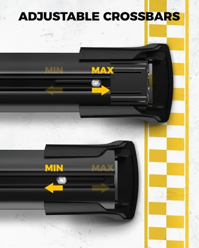 Vista 9 de KYX DMS T-Track - Barras transversales de techo para Explorer 2020-2022, barras transversales de aluminio de aviación negro mate para bicicleta