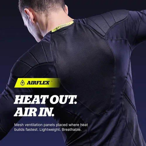 Vista 5 de Storelli BodyShield - Camiseta interior 3/4 para porteros de fútbol, codo y pecho (tela CoolCore)