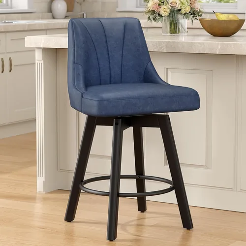 Vista 27 de REONEY Counter Height Swivel Bar Stools, 24" Modern Upholstered Barstools