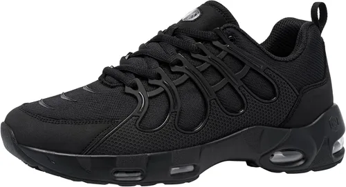Vista 2 de LARNMERN Zapatos de trabajo antideslizantes para hombre, antideslizantes, antideslizantes, con amortiguación de aire, zapatos para restaurante