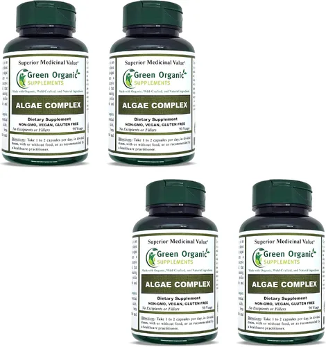 Vista 8 de Algas, Fucoidan, Algas Verde Azul, Algas Kelp, Vejiga, Clorella, Espirulina, Musgo Irlandés, Dulse, 90 VCaps, Alta Absorbibilidad, Sin OGM, Sin