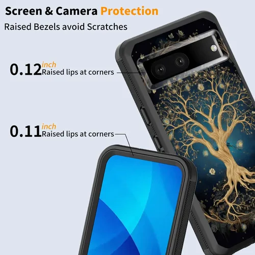 Vista 5 de Funda para Pixel 7a, a prueba de golpes, 3 capas, protección de cuerpo completo, resistente, de alto impacto, para Google Pixel 7a de 6.1 pulgadas