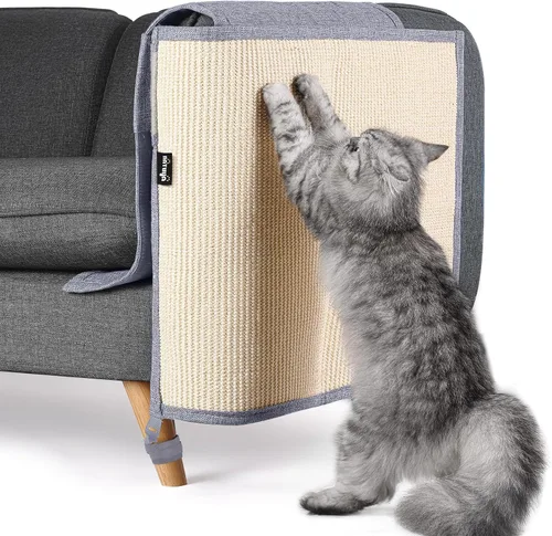 Vista 16 de NATUYA Protector de sofá de muebles para arañazos para gatos, almohadilla rascador grande de sisal para gatos, protector de brazo de esquina Gris