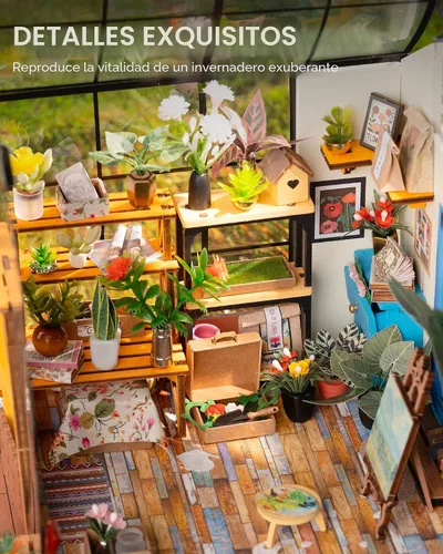 Vista 3 de Rolife Kit de casa de muñecas en miniatura para invernadero, regalo