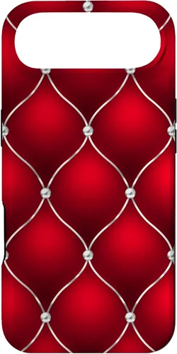 Vista 27 de Red Ombre Quilted Bling Funda para iPhone 17