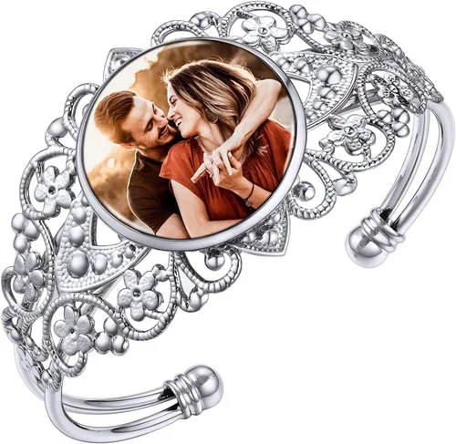Vista 8 de U7 delicado brazalete de puño simple de platino bañado en oro real de 18K, joyería moderna. A. Oro básico