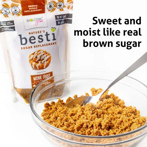 Vista 6 de Wholesome Yum Besti Sustituto Natural de Azúcar Moreno - Mezcla Edulcorante de Fruta del Monje Marrón Keto con Alulosa (Sin Eritritol) - Sin OMG