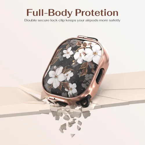 Vista 2 de Maxjoy Funda para AirPods 3 con cerradura, funda protectora rígida de 3ª generación para AirPod de 3ª generación para mujeres y hombres con llavero