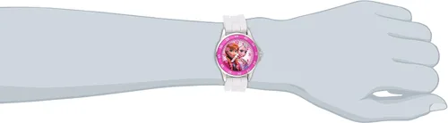 Vista 2 de Disney FZN3550 Frozen Anna and Elsa Reloj para niños con banda de goma blanca Blanco Movimiento de cuarzo
