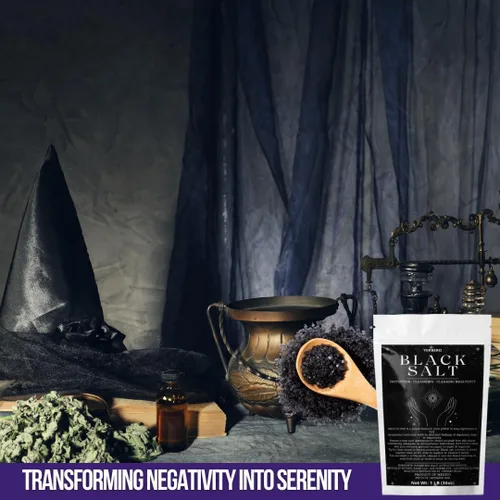 Vista 5 de Yerbero - Sal negra para protección 2oz (56g) - Sal Negra - Suministros esenciales de Wiccan y brujería para rituales, hechizos y purificación - Sal