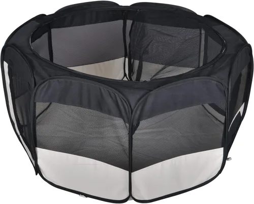 Vista 3 de Nuevo pequeño negro mascota perro gato tienda corralito ejercicio juego pluma suave caja T08