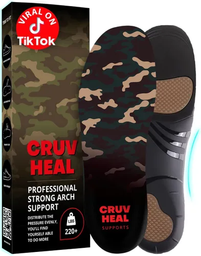 Vista 16 de 2 pares de plantillas para fascitis plantar de más de 220 libras para hombres y mujeres, soporte de arco alto resistente, inserciones ortopédicas