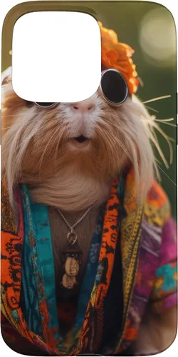 Vista 27 de iPhone 16 Boho Hippie Sunglasses Guinea Pig Case