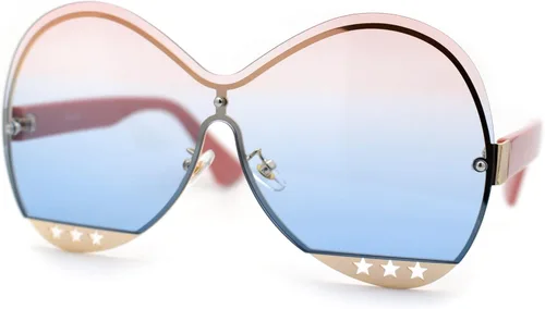 Vista 2 de Gafas de sol redondas de mariposa con escudo de libélula súper
