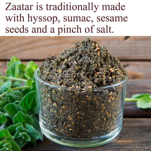 Vista 2 de The Spice Way Real Zaatar 2 oz con mezcla de especias de hisopo y zumaque Made with hyssop & sumac, not thyme; also known as za'atar, zatar