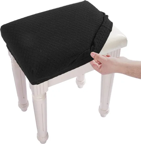 Vista 6 de BUYUE Funda para Taburete de Banco de Tocador de Lujo, (15"- 20") L x (11.8"- 15.7") A Banco Pequeño Rectangular Funda Elástica de Jacquard Lavable