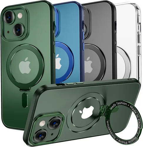 Vista 9 de MAGIC JOHN Funda para iPhone 13/iPhone 14 (6.1 pulgadas) [compatible con Magsafe] [con soporte de metal magnético]