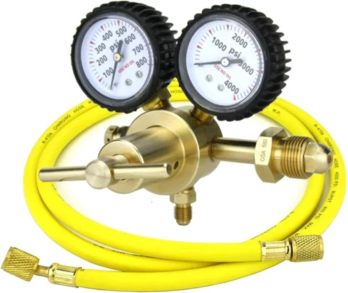 Vista 5 de Regulador de gas nitrógeno 0-600 PSIG - Purga HVAC - Carga de presión - Conector de llamarada de 1/4" - GARANTÍA DE POR VIDA
