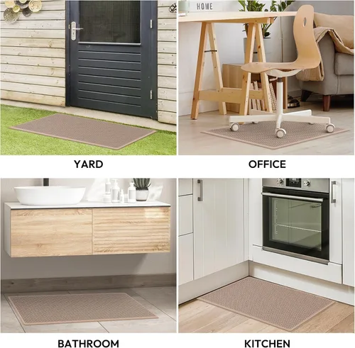 Vista 7 de Tapetes de cocina para piso, alfombra de cocina, antideslizante, lavable, absorbente para delante del fregadero, entrada, pasillo, tapete de puerta