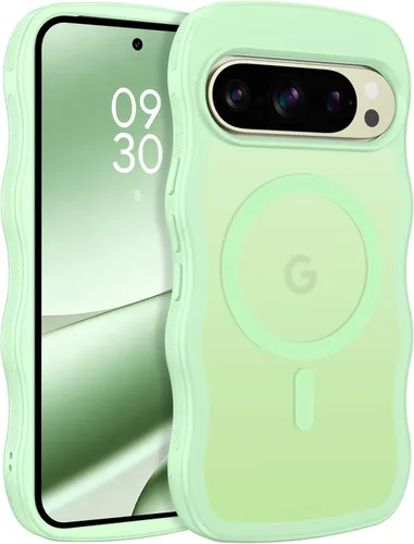 Vista 43 de BENTOBEN Funda magnética para Google Pixel 10, bonita funda rizada ondulada Pixel10 [compatible con MagSafe], antideslizante, a prueba de golpes