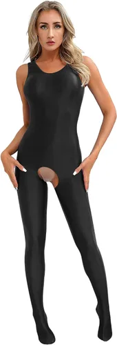 Vista 2 de Mono ajustado de satén brillante brillante para mujer, leggings huecos, gimnasia, fitness