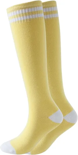 Vista 17 de Calcetines altos hasta la rodilla para niños, calcetines de fútbol de algodón para niños, niñas, niños pequeños