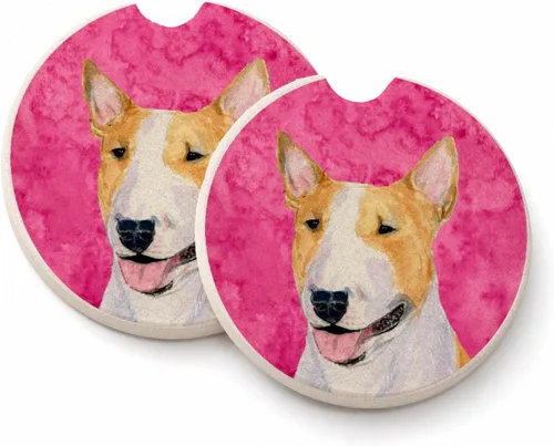 Vista 38 de Caroline's Treasures SS4767-BUCARC - Juego de 2 portavasos para automóvil, diseño de bulldog inglés, absorbentes para automóvil, portavasos