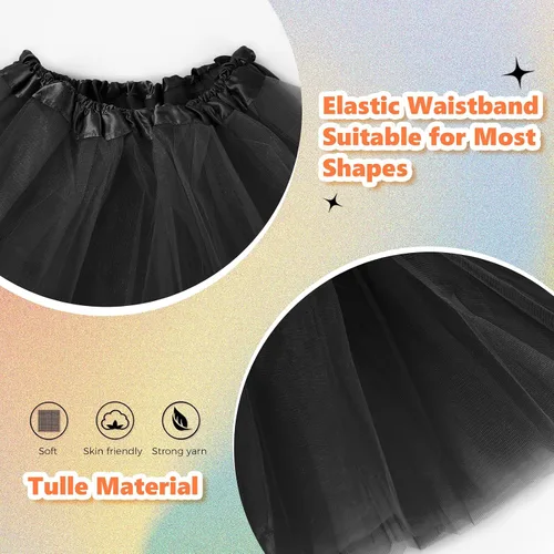 Vista 3 de Tutús para mujeres adultas, faldas de tul tutú para mujeres, disfraces para mujeres, 3 capas, faldas tutú para niñas, adolescentes, Halloween, correr