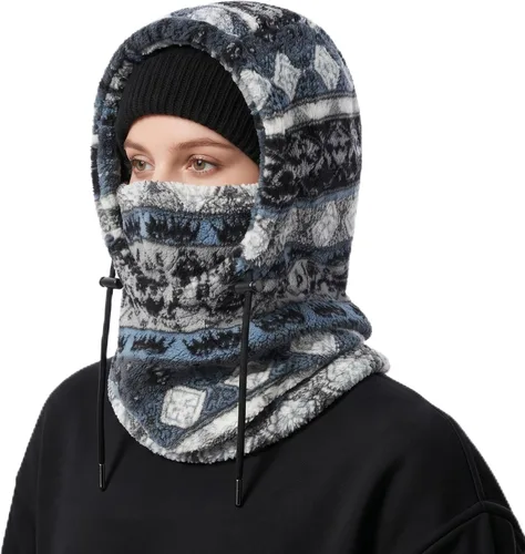 Vista 10 de Ski Mask Balalclava Windproof Face Mask Warm Fleece Neck Cover for Cold Weather Helmet Hood for Men & Women A01-negro