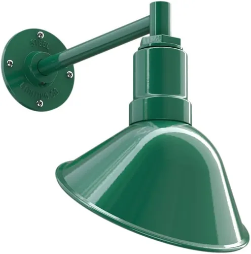 Vista 58 de Steel Lighting Co. Luz de Letrero de Tienda Venice para Pared de Acento de Restaurante al Aire Libre Cúpula de 9 pulgadas Brazo Recto de 6