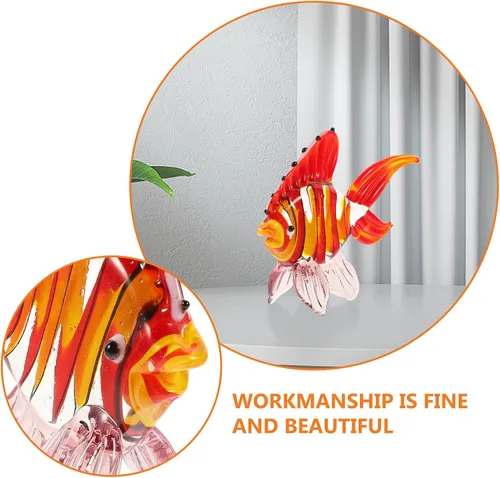 Vista 3 de 1 figura de cristal de pescado soplado a mano animal marino tropical escultura de peces decoración artística pisapapeles colección estatua