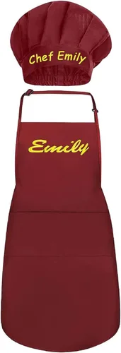 Vista 17 de Delantales personalizados para hombres y mujeres – Delantal personalizado con nombre bordado y bolsillos para cocina, pintura, manualidades, salón