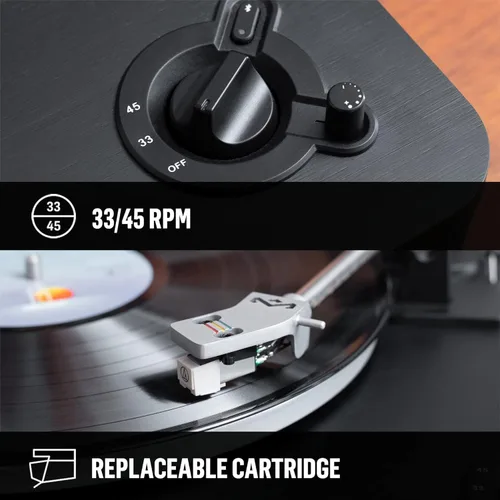 Vista 4 de House of Marley Stir It Up - Tocadiscos inalámbrico Bluetooth – Tocadiscos de bambú hecho de forma sostenible, tela de rebobinado reciclada, sonido