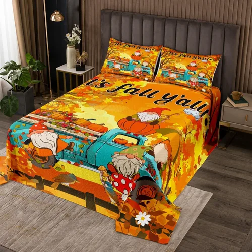 Vista 17 de Manfei Juego de colcha de Navidad para niños, tamaño individual, diseño de pinos de dibujos animados, decoración de habitación de niños y adultos