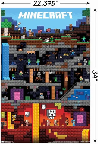 Vista 3 de Trends International Minecraft - Póster de pared Worldly, 22.375 x 34 pulgadas, versión sin marco