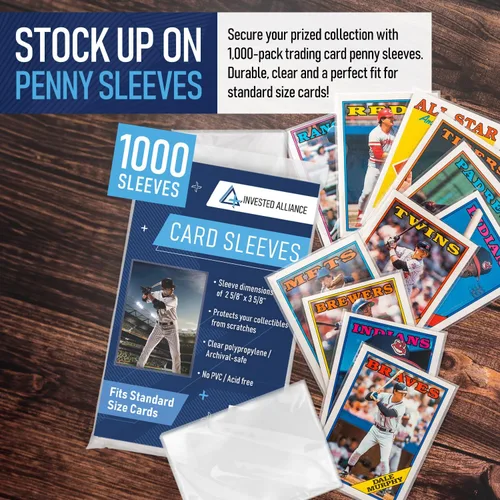 Vista 3 de Premium Penny Sleeves for Trading Cards Soft Trading Card Sleeves for Baseball Cards, Ultra Clear Plastic Pro Sports Card Sleeve, Football, MTG