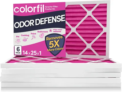 Vista 34 de Colorfil - Filtro de aire de 12 x 12 x 1 pulgadas, filtros que cambian de color para olores de gatos y perros, filtro de aire acondicionado MERV 8