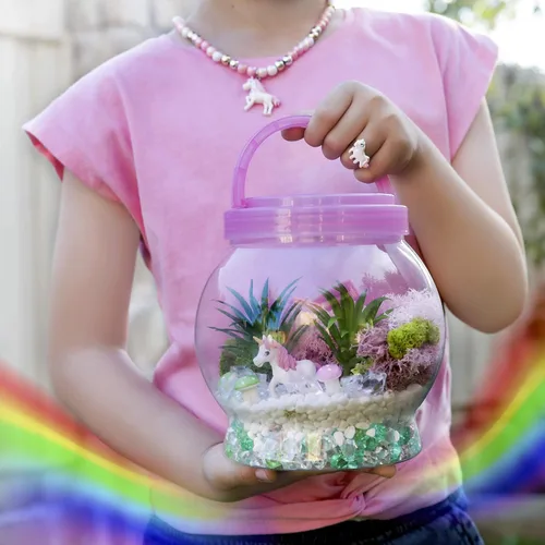 Vista 6 de Amitié Lane Juego de regalo de unicornio para niñas incluye caja de joyería musical juego de diario y kit de terrario de unicornio