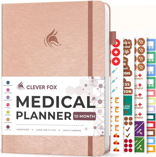 Vista 15 de Clever Fox Agenda médica grande de 12 meses – Cuaderno médico, diario de salud, diario de bienestar para rastrear la salud – 12 meses, 7 x 10.5