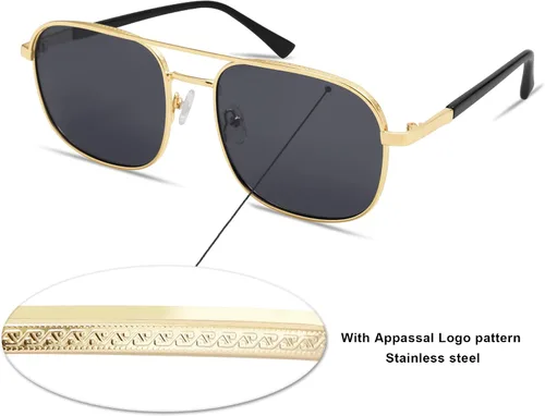 Vista 3 de Appassal Retro Polarized Aviator Sunglasses For Women Vintage Rectangular Metal Round Frame Sunnies AP3663