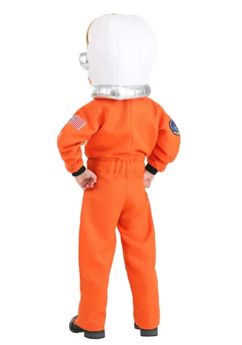 Vista 2 de Disfraz de Mono de Astronauta Naranja para Niños Pequeños Multicolor