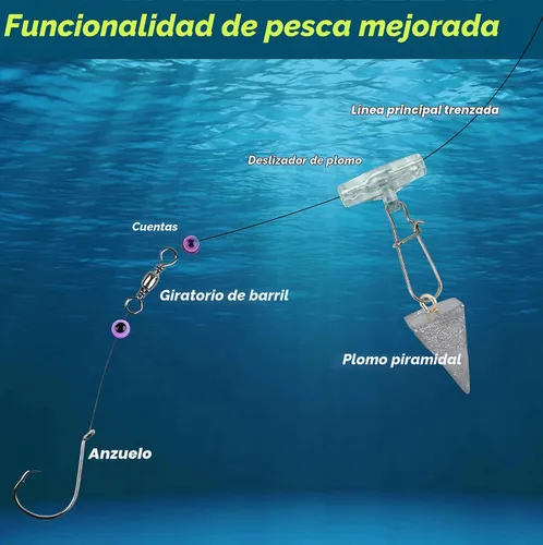Vista 5 de Sinker Slide para pesca, clips de línea de pescado de acero inoxidable con broches de bloqueo Do, adecuados para señuelos plomos, flotadores, tiro
