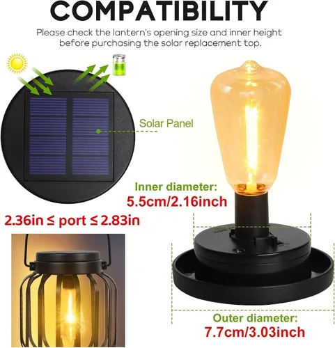 Vista 2 de GOESWELL Bombillas de repuesto de luz solar de 2.83 pulgadas