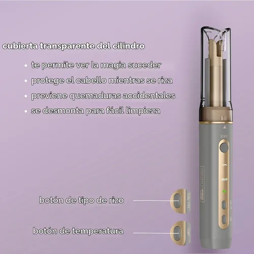Vista 6 de INFINITIPRO by Conair Curl Secret MINI - Rizador automático de 1/2 pulgada, rizador de pelo inalámbrico para todo tipo de cabello y longitudes