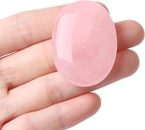 Vista 9 de Thumb Worry Stone - Juego de cristales curativos tallados a mano, bolsillo de piedras preciosas naturales, meditación Reiki, energía ovalada, palma