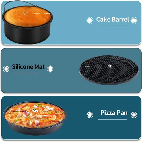 Vista 8 de Accesorios para freidora de aire Ninja Chefman COSORI Ninja Gourmia Dash Power XL 3.6 4.2 5.8QT, 12 piezas de accesorios para freidora de aire