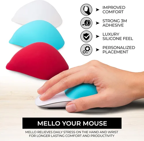 Vista 2 de Mello - Cojín de silicona compatible con Apple Magic Mouse 1 y 2 (azul arándano)